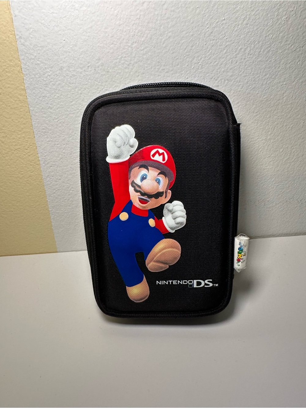 Nintendo Black Mario Graphic DS Carrying Case with Red & Blue Accents